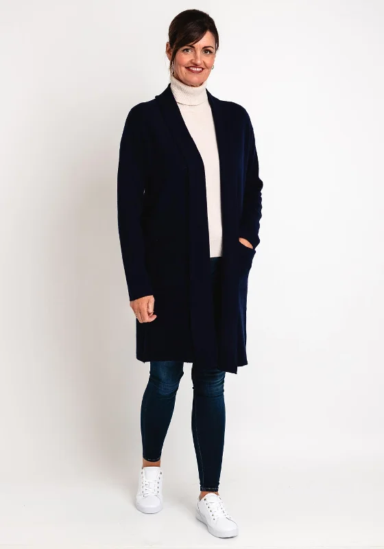 Lowest Prices Guaranteed!Natalia Collection One Size Fine Knit Long Cardigan, Navy