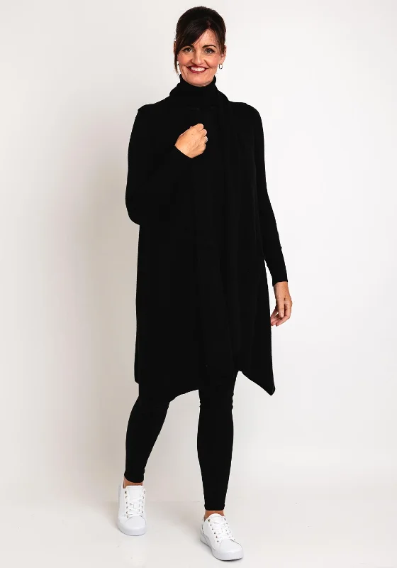 Exclusive Offers You’ll Love!Natalia Collection One Size Longline Sleeveless Cardigan, Black