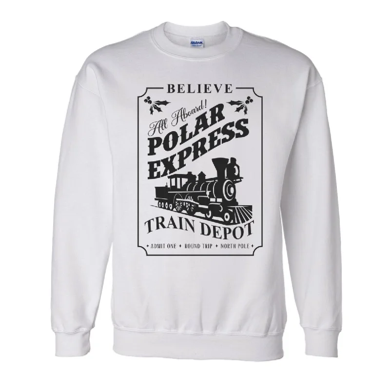 Hurry, Sale Ends Soon!'Polar Express Train Depot' Crewneck Sweatshirt