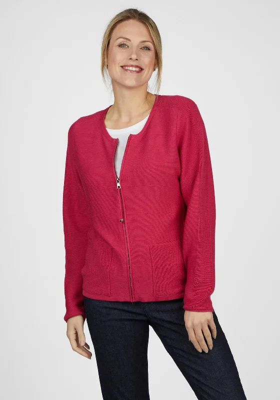 Your Exclusive Offer Awaits!Rabe Full Zip Knitted Short Cardigan, Magenta