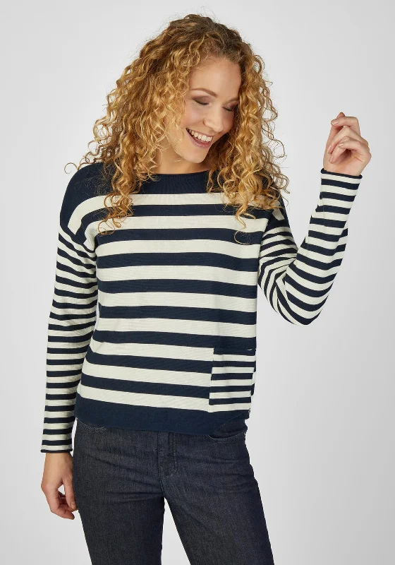 Shop Smart, Save Big!Rabe Contrast Stripe Sweater, Navy & Off White