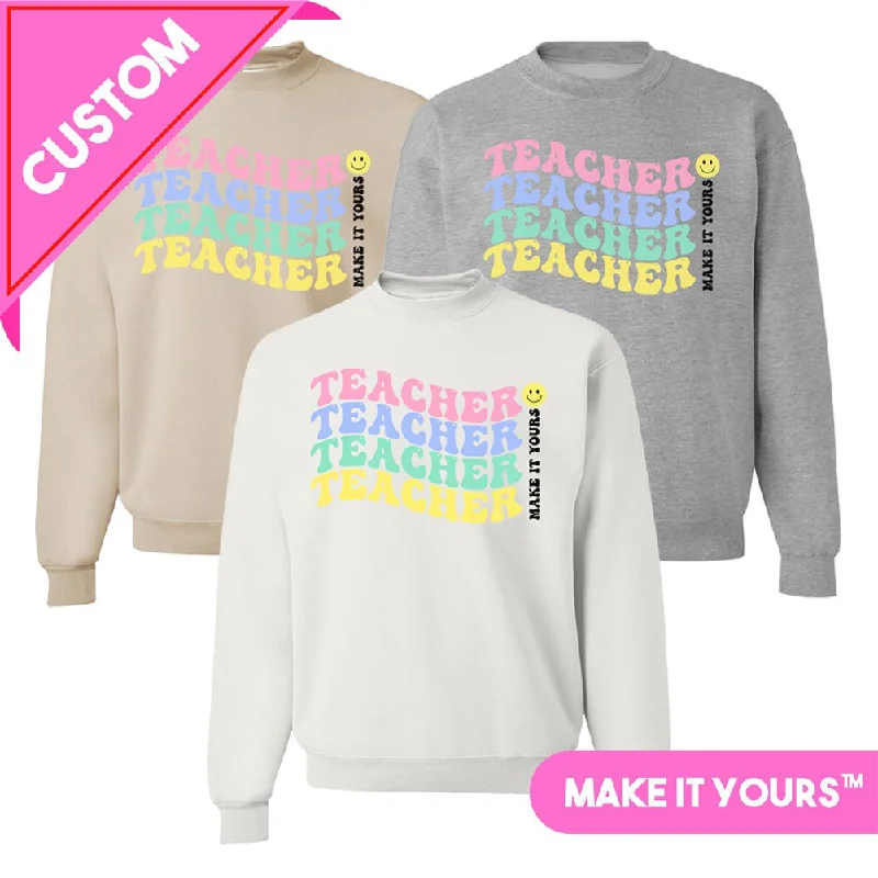 Your Shopping Wish, Our Discount Command!Make It Yours™ 'Retro Teacher' Crewneck Sweatshirt