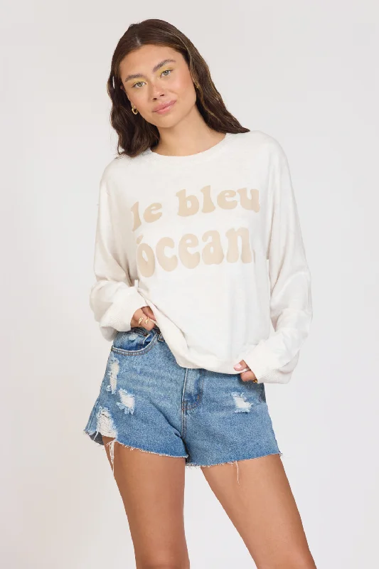 Save More with Every Purchase!"le bleu ocean" Sandbar Solid Hacci Crewneck