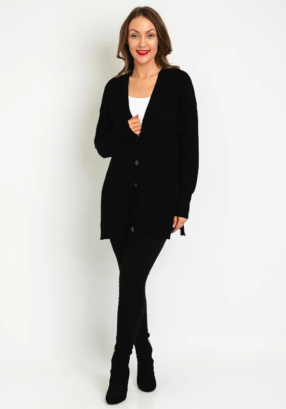 Time to Save Big!Soyaconcept Button Down Long Knit Cardigan, Black