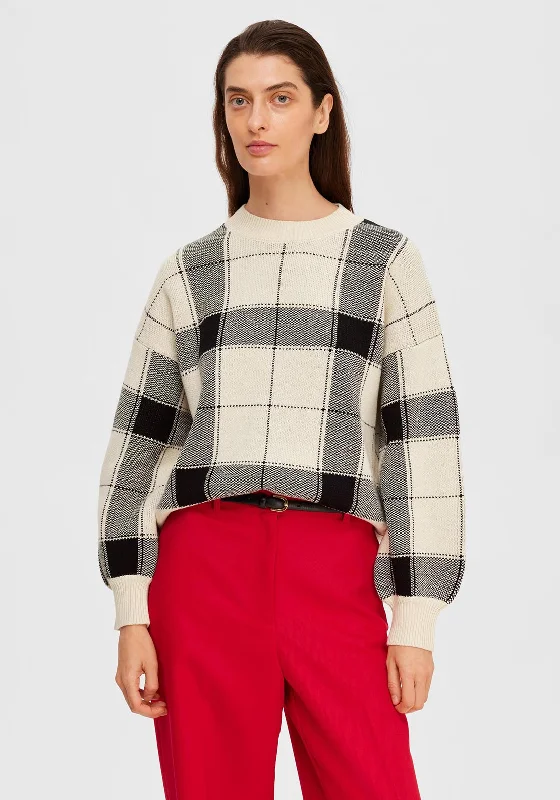Best Price of the Season!Selected Femme Oli Check Print Jumper, Birch