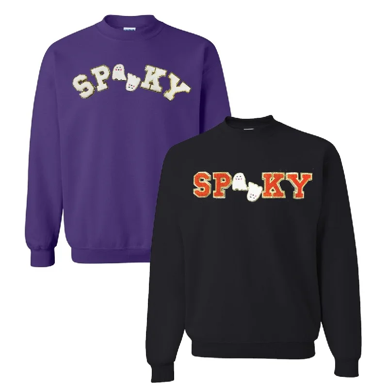 Exclusive Offers You’ll Love!Spooky Letter Patch Crewneck Sweatshirt