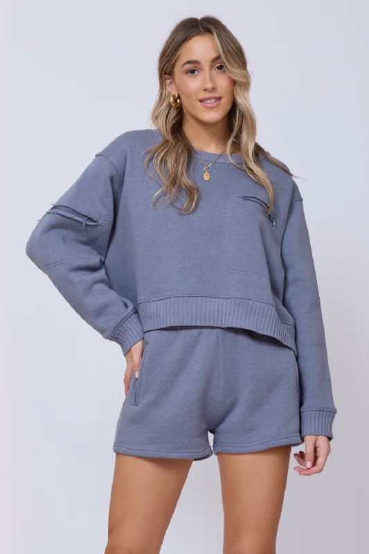 Shop Today, Save Tomorrow!Storm Blue Essential Fleece Crewneck