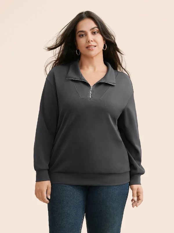 Best Deals Just for You!Supersoft Essentials Solid Half Zip Sweatshirt