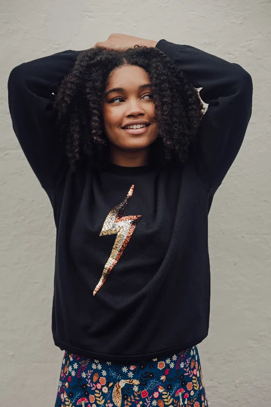 Huge Price Cuts Await!Sylvie Sweatshirt - Black, Sequin Lightning