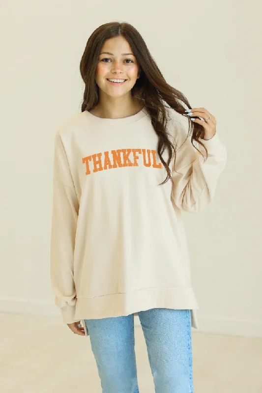Shop Today, Save Tomorrow!Thankful Micro Fleece Sweatshirt, Ivory