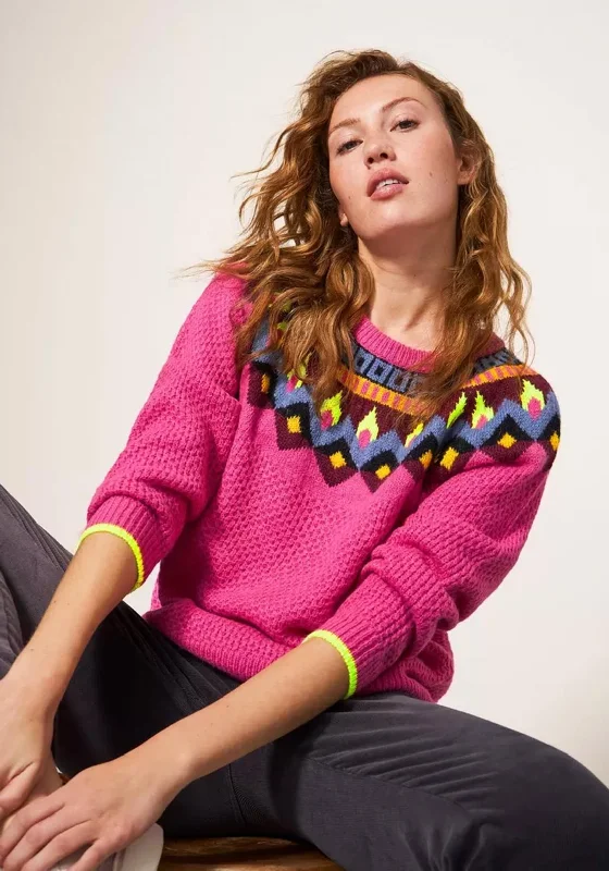 Your Best Deals Are Here!White Stuff Tyne Fairisle Pattern Knit Jumper, Pink Multi