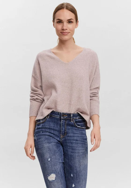 Buy More, Save More!Vero Moda Doffy V-Neck Fine Knit Sweater, Woodrose