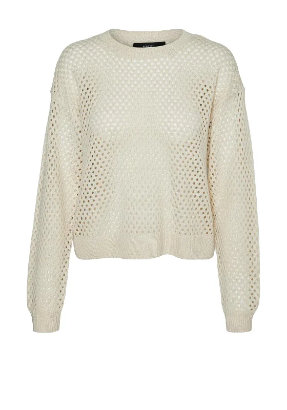 Shop Today, Save Tomorrow!Vero Moda Sia Crochet Knit Jumper, Birch