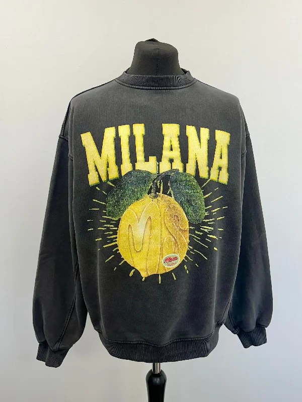 Hottest Discounts of the Year!Washed Black Lemon Sweatshirt.