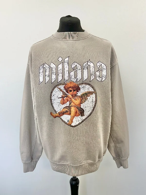 Your Shopping Wish, Our Discount Command!Washed Taupe Cherub Sweatshirt.
