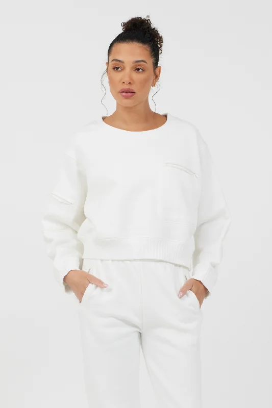 Buy More, Save More!White Essential Fleece Crewneck