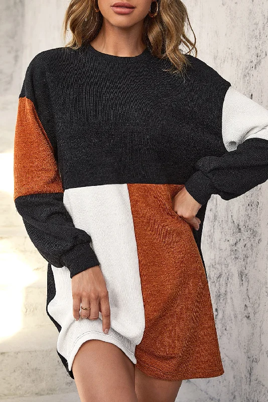 Massive Price Cuts!Colorbock Long Sleeve Mini Dress