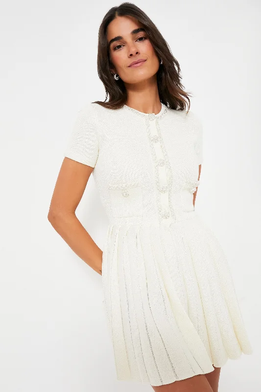 Limited Time Offer!Cream Knit Mini Dress
