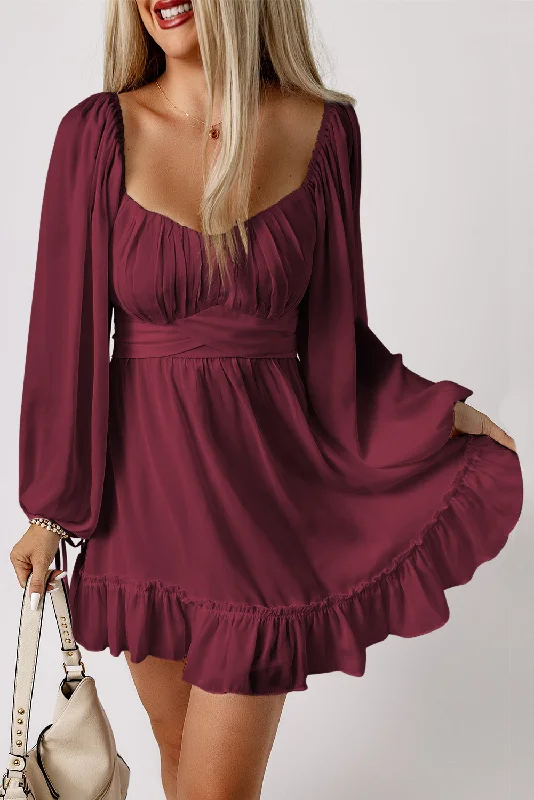Flash Deals – Act Quickly!Ruffle High Waist Mini Dress
