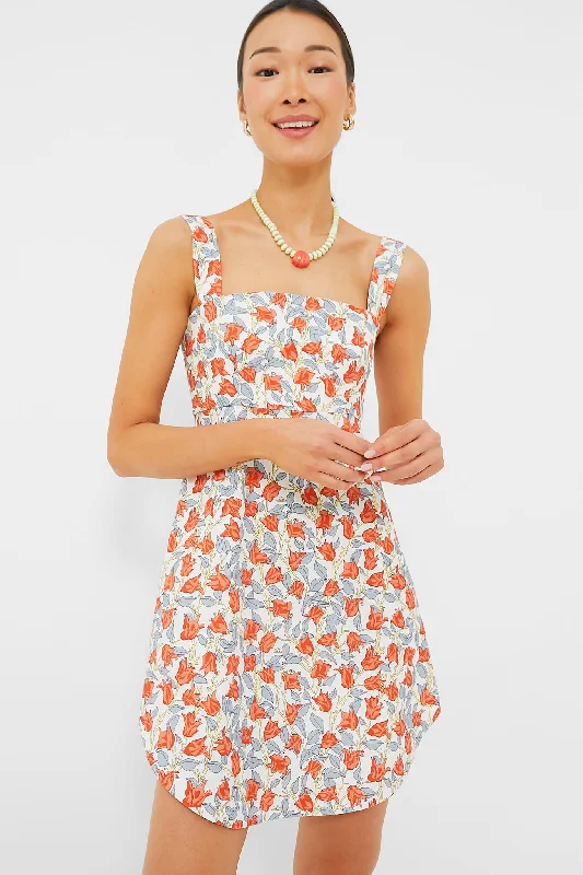Your Favorite Sale is Back!Red Bougainvillea Curved Hem Mini Dress