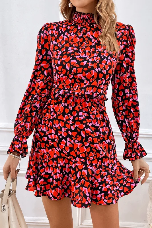 Mega Sale Happening Now!Heart Long Sleeve Mini Dress