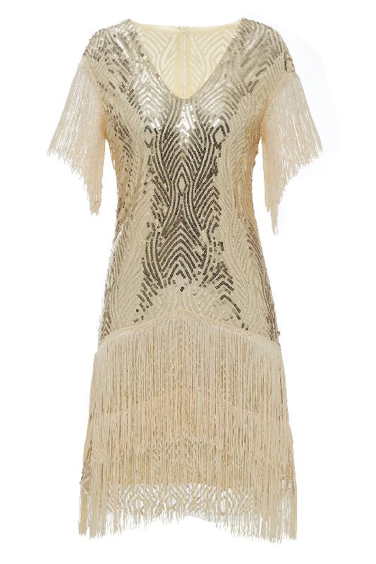 Exclusive Deals Just for You!1920S Vintage Sequined Fringe Dress