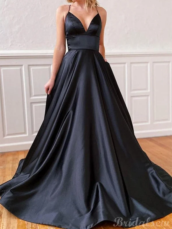 Don't Miss Out!A-line Black Spaghetti Straps Simple Modest Long Evening Prom Dresses PD222 Don't Miss Out!A-line Black Spaghetti Straps Simple Modest Long Evening Prom Dresses PD222