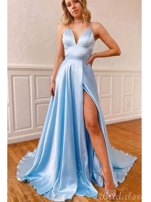 Every Deal is a Steal!A-line Light Blue Spaghetti Straps Simple Modest Long Evening Prom Dresses PD225 Every Deal is a Steal!A-line Light Blue Spaghetti Straps Simple Modest Long Evening Prom Dresses PD225