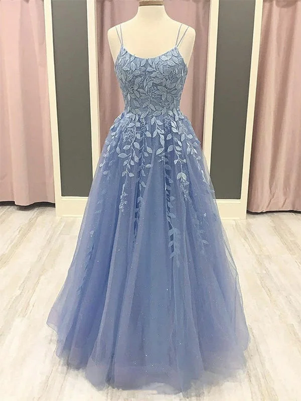 Exclusive Deals Just for You!A Line Long Blue Lace Spaghetti Straps Modest Formal Prom Dresses PD208 Exclusive Deals Just for You!A Line Long Blue Lace Spaghetti Straps Modest Formal Prom Dresses PD208