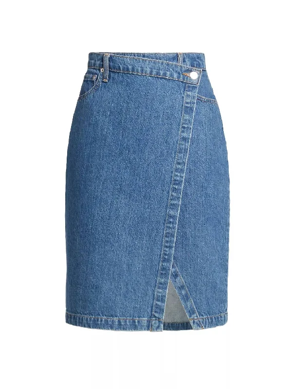 Special Offer – Act Fast!Aine Asymmetrical Denim Skirt In Canal