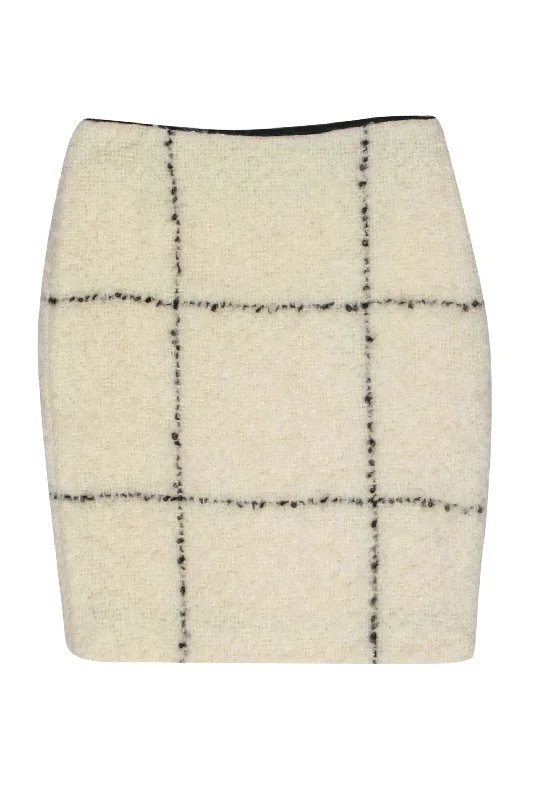 Your Discount is Waiting!Akris - Cream Grid Patterned Fuzzy Alpaca & Wool Skirt Sz 2 Your Discount is Waiting!Akris - Cream Grid Patterned Fuzzy Alpaca & Wool Skirt Sz 2