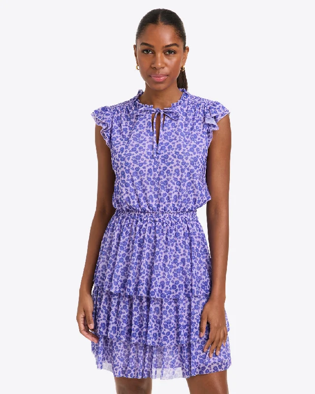 Get the Best for Less!Alana Tiered Mini Dress in Stretch Mesh