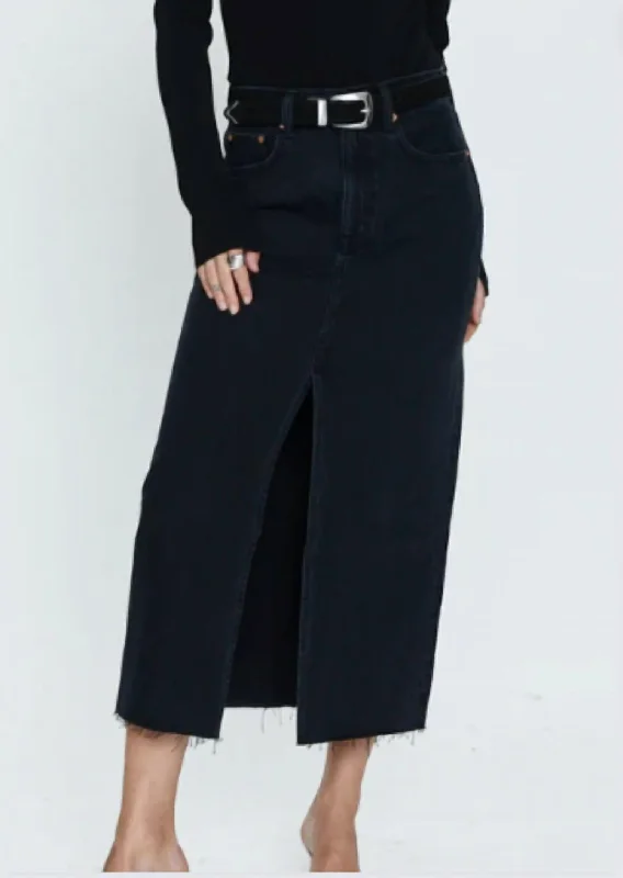 Your Chance to Save is Now!Alice Midi Skirt In Black Wash