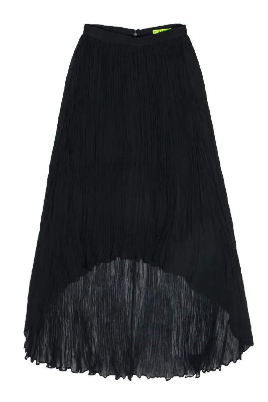 Great Deals, Just for You!Alice & Olivia - Black Accordion Pleated High-Low Maxi Skirt Sz 2 Great Deals, Just for You!Alice & Olivia - Black Accordion Pleated High-Low Maxi Skirt Sz 2