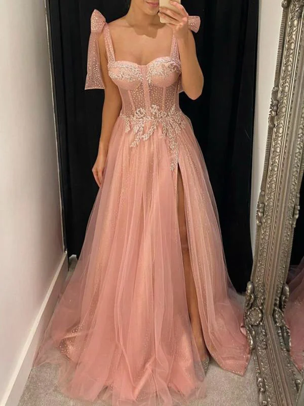Don’t Wait – Deals Won’t Last!Aline Pink Modest Sleeveless Long Prom Dresses, Evening Dress with Split PD202 Don’t Wait – Deals Won’t Last!Aline Pink Modest Sleeveless Long Prom Dresses, Evening Dress with Split PD202