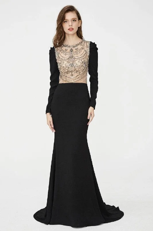 Your Best Deals Are Here!Angela & Alison - Illusion Embellished Trumpet Evening Dress 81056 - 1 pc Black In Size 14 Available Your Best Deals Are Here!Angela & Alison - Illusion Embellished Trumpet Evening Dress 81056 - 1 pc Black In Size 14 Available