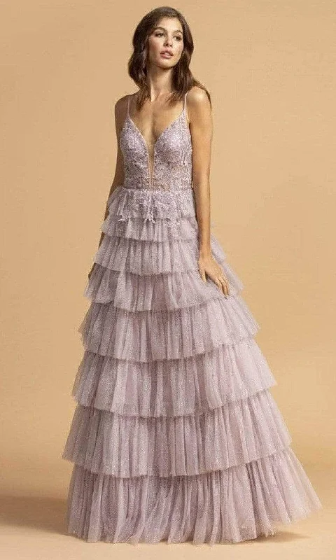 Your Discount is Waiting!Aspeed Design - Appliqued Tiered Evening Dress L2254 - 1 pc Blush In Size L Available Your Discount is Waiting!Aspeed Design - Appliqued Tiered Evening Dress L2254 - 1 pc Blush In Size L Available