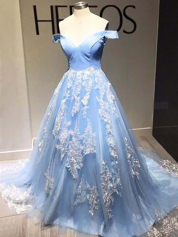 Best Deals Just for You!Ball Gown Sleeveless Off-the-Shoulder Applique Tulle Sweep/Brush Train Dresses Prom Dress cg20133 Best Deals Just for You!Ball Gown Sleeveless Off-the-Shoulder Applique Tulle Sweep/Brush Train Dresses Prom Dress cg20133
