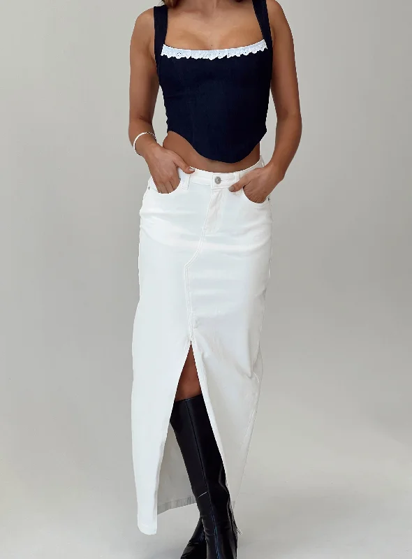 New Discounts Just Dropped!Batkins Maxi Skirt Cream Denim