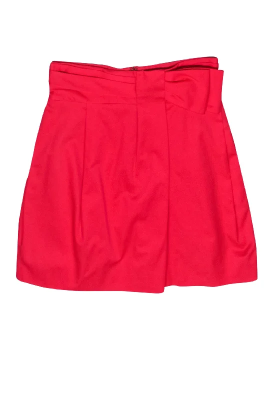 One Day Only – Huge Savings!BCBG Max Azria - Hot Pink Pleated "Mila" Skirt w/ Bow Sz 2