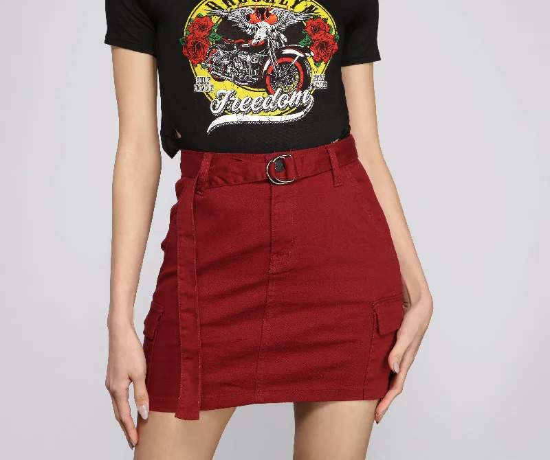 Exclusive Offers You’ll Love!Belted Cargo Chic Mini Skirt