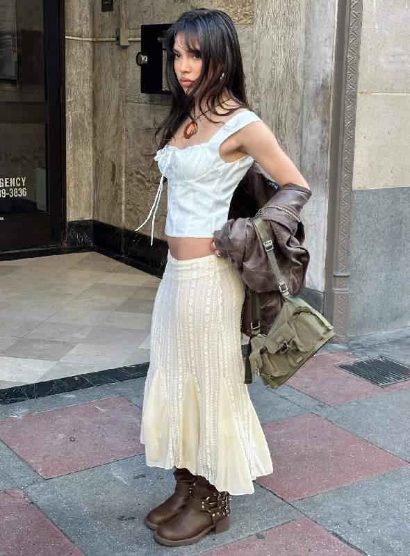Shop Before It’s Gone!Betharia Midi Skirt Cream