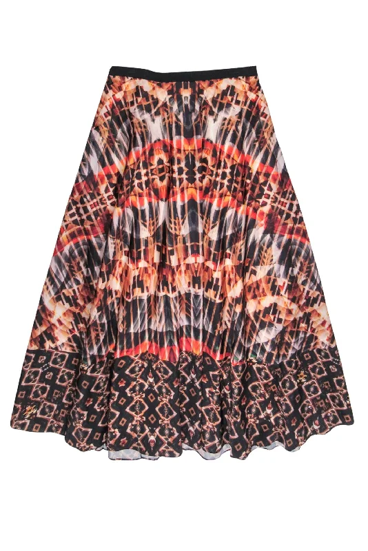 Enjoy Huge Discounts Now!Bhanuni - Multicolor Kaleidoscope Satin Maxi Skirt Sz L