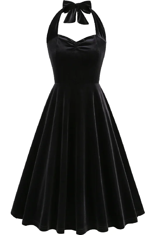 Find the Best Deals Here!Black A Line Spaghetti Straps Short Vintage Dress