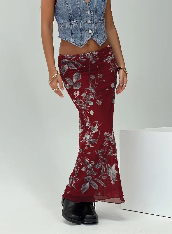 Get More, Spend Less – Shop Now!Buchan Maxi Skirt Red Floral