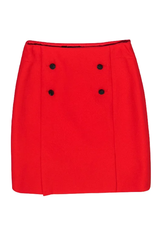 Huge Savings – Act Now!Carlisle Collection - Tomato Red Pencil Skirt w/ Double Button Front Sz 6 Huge Savings – Act Now!Carlisle Collection - Tomato Red Pencil Skirt w/ Double Button Front Sz 6