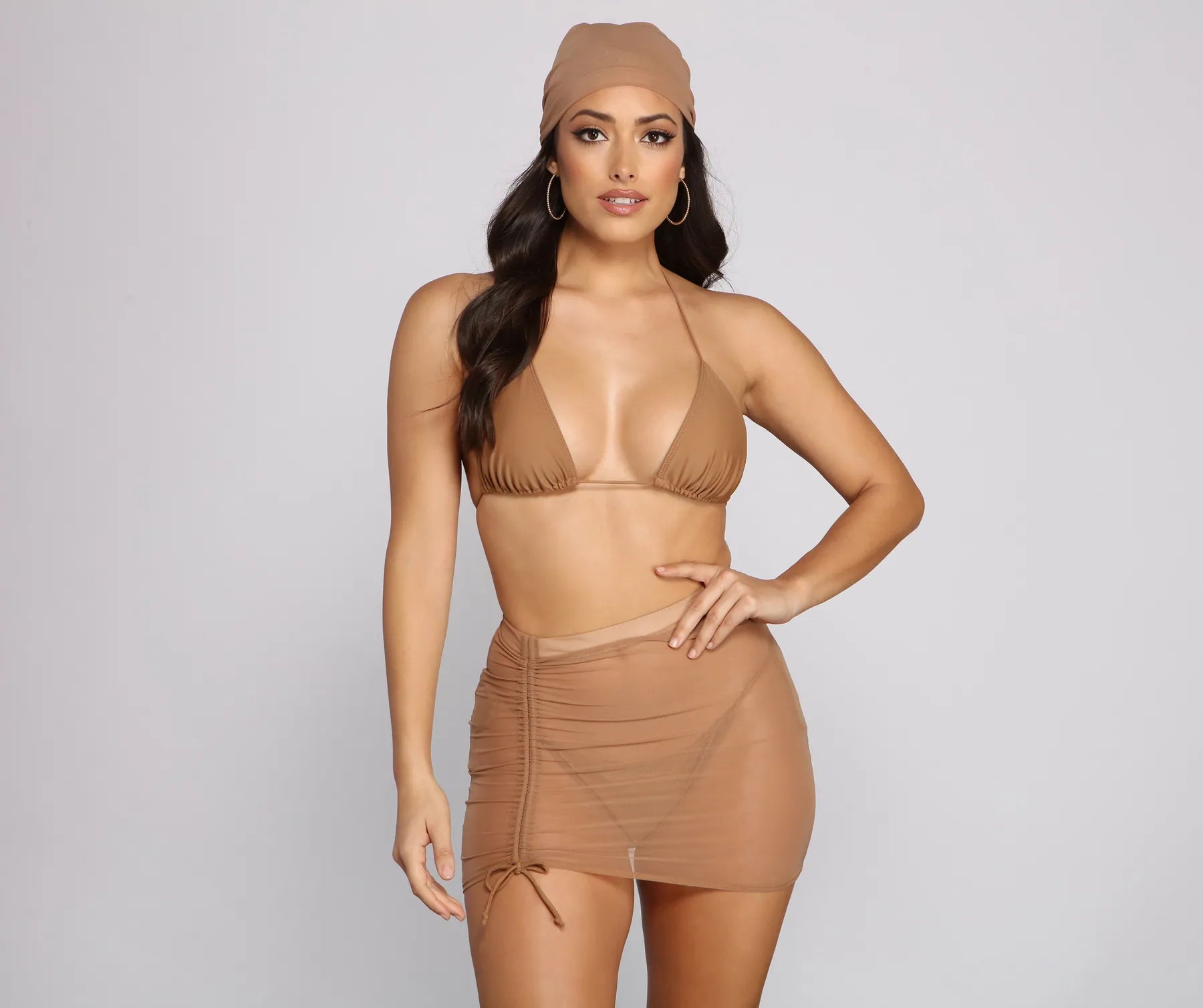 Your Exclusive Offer Awaits!Cinched and Chic Mesh Swim Coverup