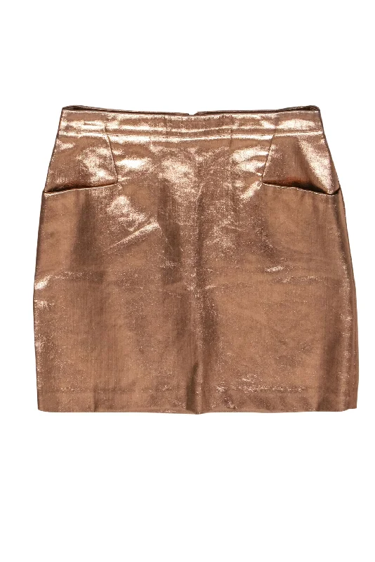 Score Huge Discounts Today!Club Monaco - Rose Gold Metallic Miniskirt Sz 2