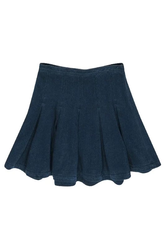 Shop More, Spend Less!Diane von Furstenberg - Dark Denim Pleated A-Line Circle Skirt Sz 6 Shop More, Spend Less!Diane von Furstenberg - Dark Denim Pleated A-Line Circle Skirt Sz 6