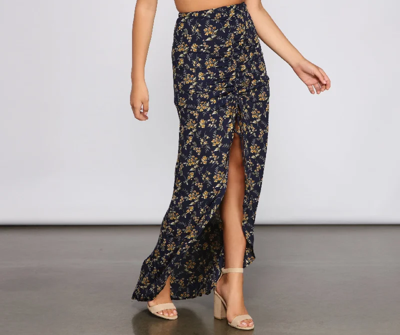 Must-Have Deals Inside!Ditsy Floral Ruffled Maxi Skirt